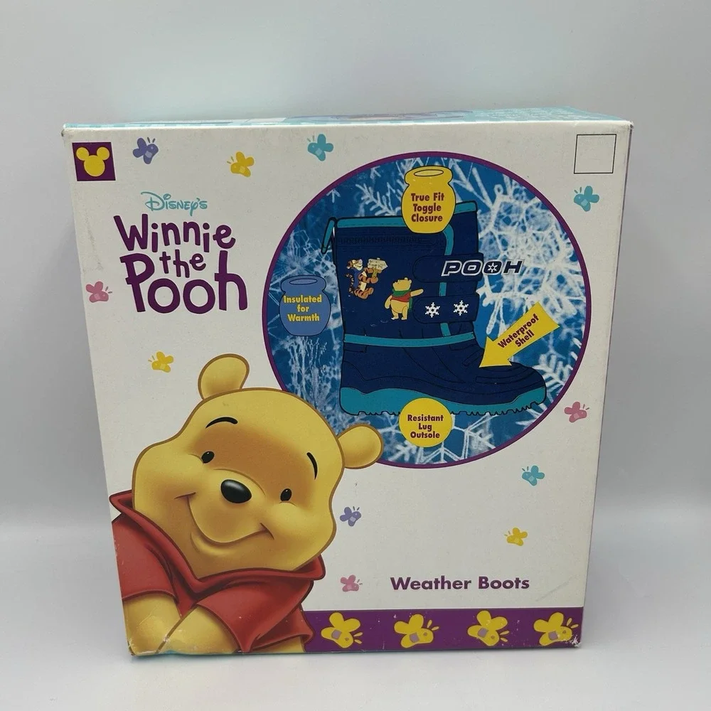 Vintage Winnie The Pooh‎ Snow Boots New Old Stock Size 6 Toddler Flaw